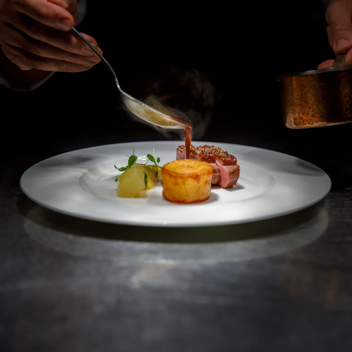 A plated course in the ZINC kitchen